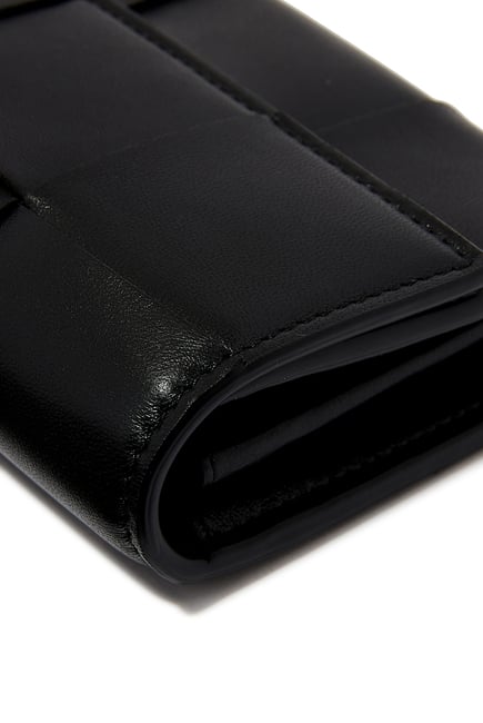 Flap Intreccio Leather Wallet
